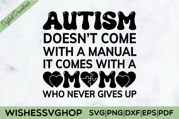 Autism Mom SVG PNG: Graphics for Crafts