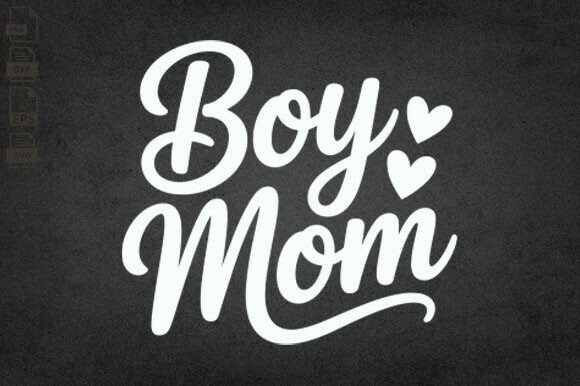 Boy Mom SVG & Mama Heart SVG: Graphics for Crafts