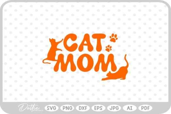 Cat Mom SVG PNG DXF: Graphics for Crafts