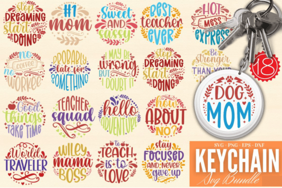 Keychain Mom SVG Bundle: Graphics for Crafts